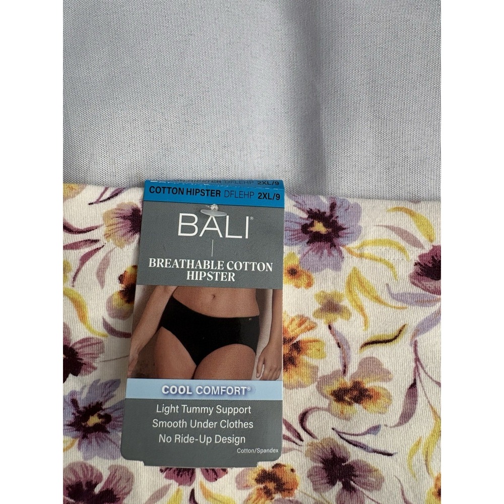 NEW Bali Breathable Cotton Hipster Panty DFLEHP Women's Size 2xlarge 2 Pair - Picture 5 of 10